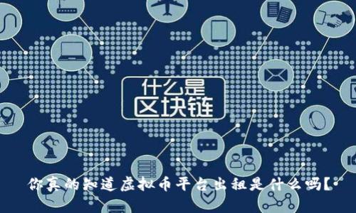你真的知道虚拟币平台出租是什么吗?
