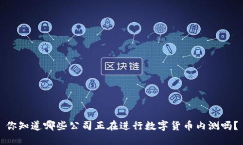 你知道哪些公司正在进行数字货币内测吗？